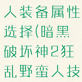暗黑破坏神2狂乱野蛮人装备属性选择(暗黑破坏神2狂乱野蛮人技能加点攻略)
