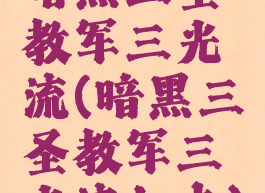暗黑三圣教军三光流(暗黑三圣教军三光流加点)