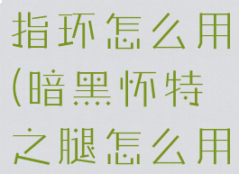 暗黑3机械指环怎么用(暗黑怀特之腿怎么用)