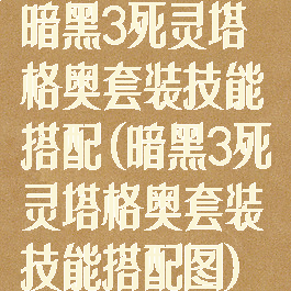 暗黑3死灵塔格奥套装技能搭配(暗黑3死灵塔格奥套装技能搭配图)