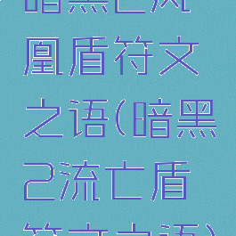 暗黑2凤凰盾符文之语(暗黑2流亡盾符文之语)