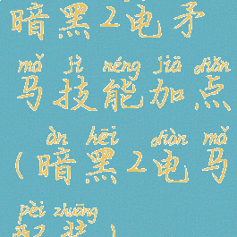 暗黑2电矛马技能加点(暗黑2电马配装)