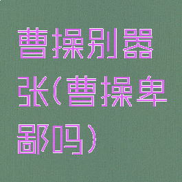 曹操别嚣张(曹操卑鄙吗)