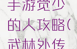 武林外传手游觉少的人攻略(武林外传多玩攻略)