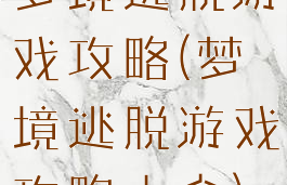梦境逃脱游戏攻略(梦境逃脱游戏攻略大全)