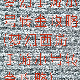 梦幻手游小号转金攻略(梦幻西游手游小号转金攻略)