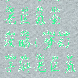 梦幻手游老区氪金攻略(梦幻手游老区氪金攻略图)