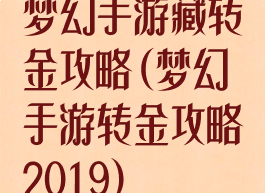 梦幻手游藏转金攻略(梦幻手游转金攻略2019)