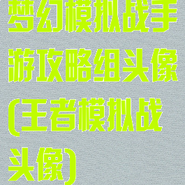 梦幻模拟战手游攻略组头像(王者模拟战头像)