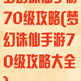 梦幻诛仙手游70级攻略(梦幻诛仙手游70级攻略大全)