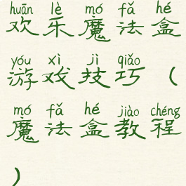 欢乐魔法盒游戏技巧(魔法盒教程)