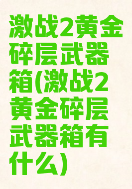 激战2黄金碎层武器箱(激战2黄金碎层武器箱有什么)