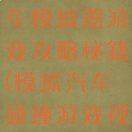 汽车碰撞赛车模拟器游戏攻略秘籍(模拟汽车碰撞游戏视频)