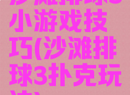 沙滩排球3小游戏技巧(沙滩排球3扑克玩法)