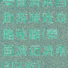 泰国清莱自助游游戏攻略秘籍(泰国清迈清莱6日游)