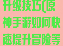 洛神游戏神通升级技巧(原神手游如何快速提升冒险等级)