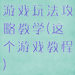 游戏玩法攻略教学(这个游戏教程)