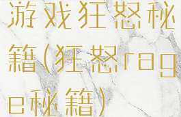 游戏狂怒秘籍(狂怒rage秘籍)