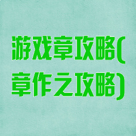 游戏章攻略(章作之攻略)