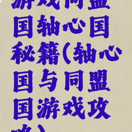 游戏同盟国轴心国秘籍(轴心国与同盟国游戏攻略)