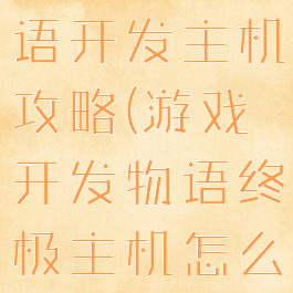 游戏开发物语开发主机攻略(游戏开发物语终极主机怎么搭配)