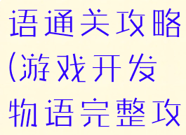 游戏开发物语通关攻略(游戏开发物语完整攻略)