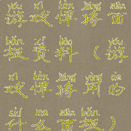 游戏悍将面板资料(游戏悍将用的什么面板)