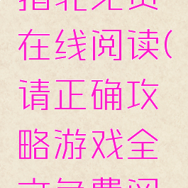 游戏攻略指北免费在线阅读(请正确攻略游戏全文免费阅读)