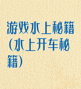 游戏水上秘籍(水上开车秘籍)