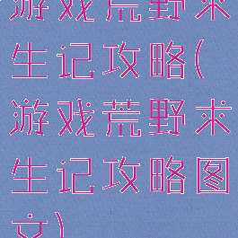 游戏荒野求生记攻略(游戏荒野求生记攻略图文)