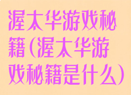 渥太华游戏秘籍(渥太华游戏秘籍是什么)