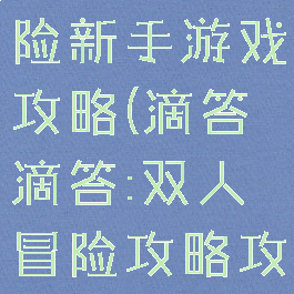 滴答双人冒险新手游戏攻略(滴答滴答:双人冒险攻略攻略)