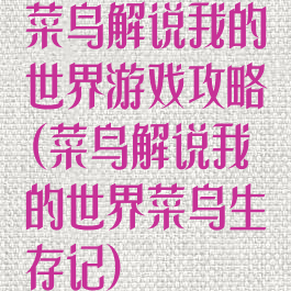 菜鸟解说我的世界游戏攻略(菜鸟解说我的世界菜鸟生存记)