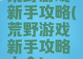 荒野游戏新手攻略(荒野游戏新手攻略大全)