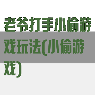 老爷打手小偷游戏玩法(小偷游戏)