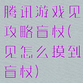 腾讯游戏见攻略盲杖(见怎么摸到盲杖)