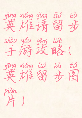 英雄请留步手游攻略(英雄留步图片)