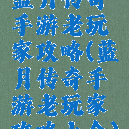 蓝月传奇手游老玩家攻略(蓝月传奇手游老玩家攻略大全)