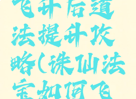 诛仙手游飞升后道法提升攻略(诛仙法宝如何飞升)