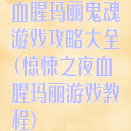 血腥玛丽鬼魂游戏攻略大全(惊悚之夜血腥玛丽游戏教程)