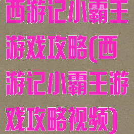 西游记小霸王游戏攻略(西游记小霸王游戏攻略视频)