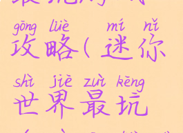 迷你世界最坑游戏攻略(迷你世界最坑游戏攻略大全)