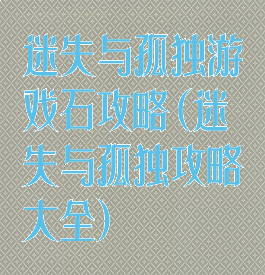 迷失与孤独游戏石攻略(迷失与孤独攻略大全)