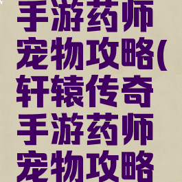 轩辕传奇手游药师宠物攻略(轩辕传奇手游药师宠物攻略视频)