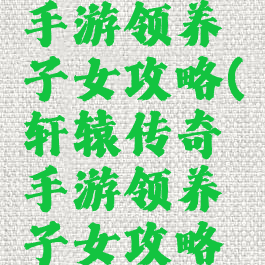 轩辕传奇手游领养子女攻略(轩辕传奇手游领养子女攻略图)