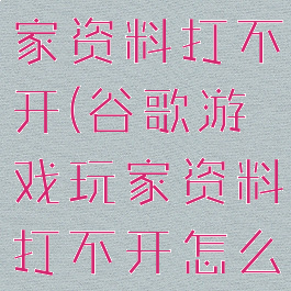 谷歌游戏玩家资料打不开(谷歌游戏玩家资料打不开怎么回事)