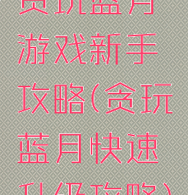 贪玩蓝月游戏新手攻略(贪玩蓝月快速升级攻略)