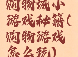 购物城小游戏秘籍(购物游戏怎么玩)