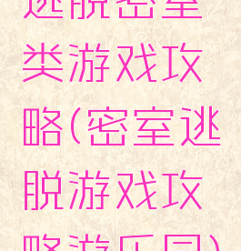 逃脱密室类游戏攻略(密室逃脱游戏攻略游乐园)