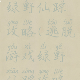 逃脱游戏绿野仙踪攻略(逃脱游戏绿野仙踪攻略视频)